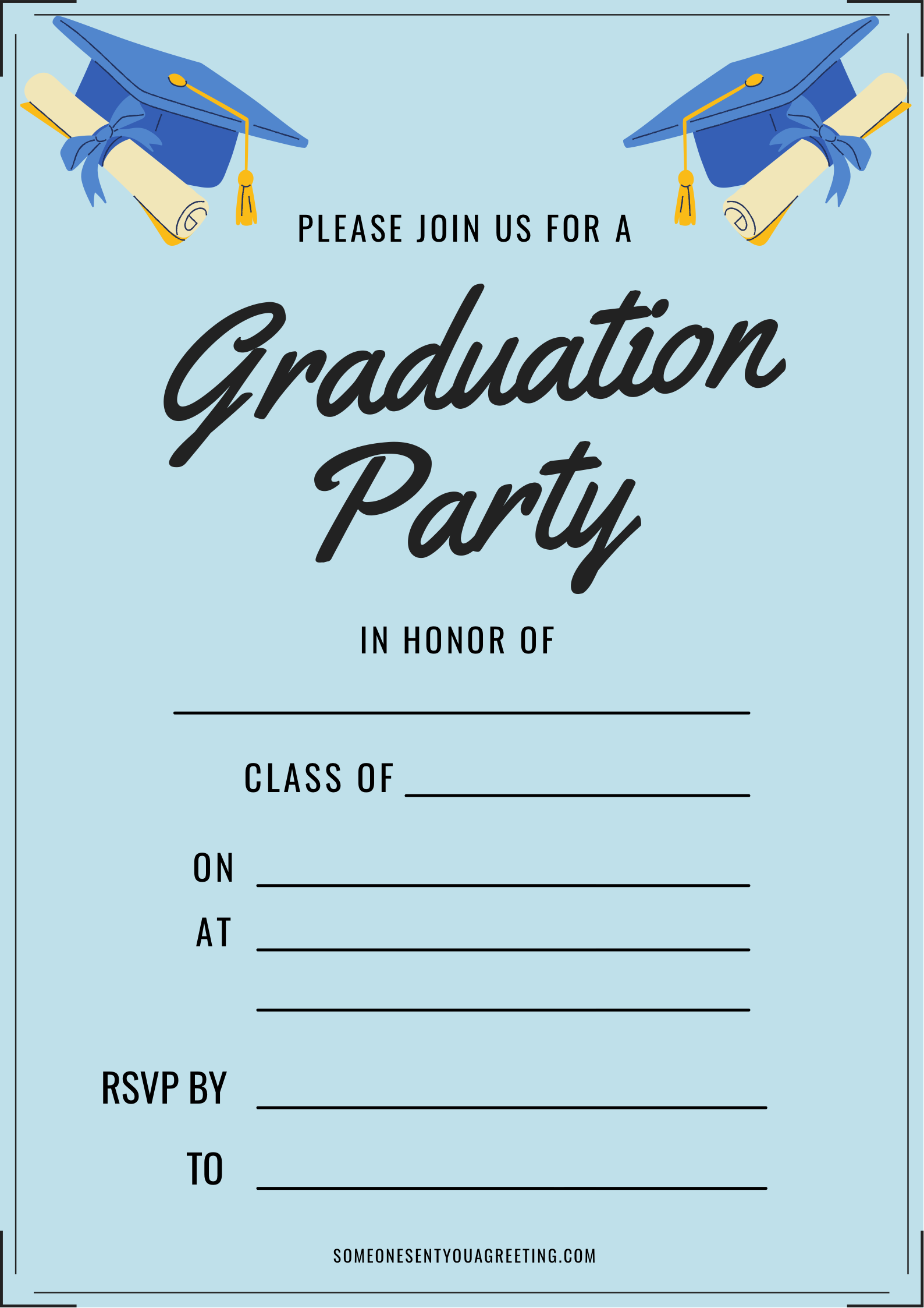 Free Printable Graduation Party Invitation Templates For Word bmp city